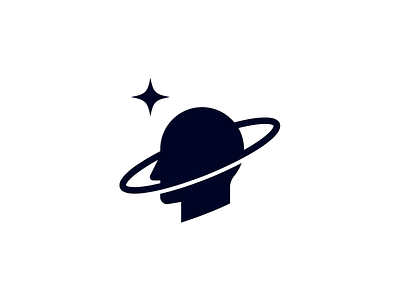 human / space branding cosmos design human identity illustration it logo muzli orbit person planet space star startup system tech vector