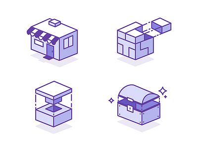 ISO icons illustration isometric twitch