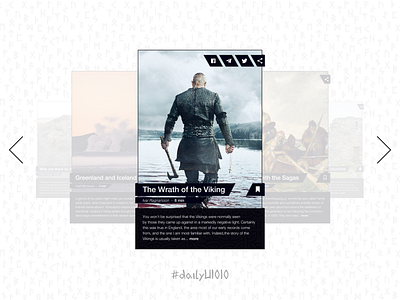 Viking-themed carousel bookmark card carousel catalogue collection dailyui dailyui010 figma iceland image nordic norway ragnar runes scandinavia share social ui viking