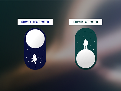 Gravity Switch activate astronaut blackhole blue button cosmonaut dailyui dailyui15 figma float gravity green interstellar off on slider stars universe