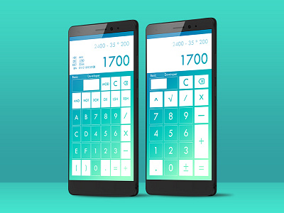 Dev calculator 004 calculator calculator ui dailyui design developer gradient mockup smartphone ui user interface ux