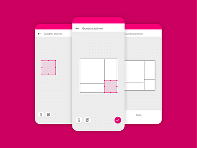 An image of your apartment within seconds abstract android app brand clean dailyui design drawing flat floorplan grid interface ios magenta micro interaction network telekom ui uidesign ux