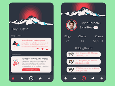 The CleanMtn Project app clean design illustration logo mountains ui