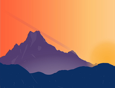 Mount Abadablam himalayas illustration mountain