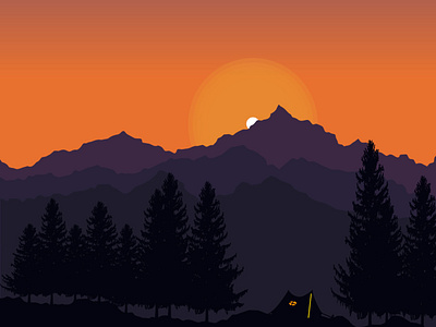 Sunrise 2d art drawing illustration sunrise