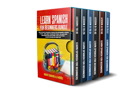 Learn Spanish For Beginners Bundle 3dbookcover book bookcover design ebook fiverr graphic graphicdesign illustration professionalbookcover