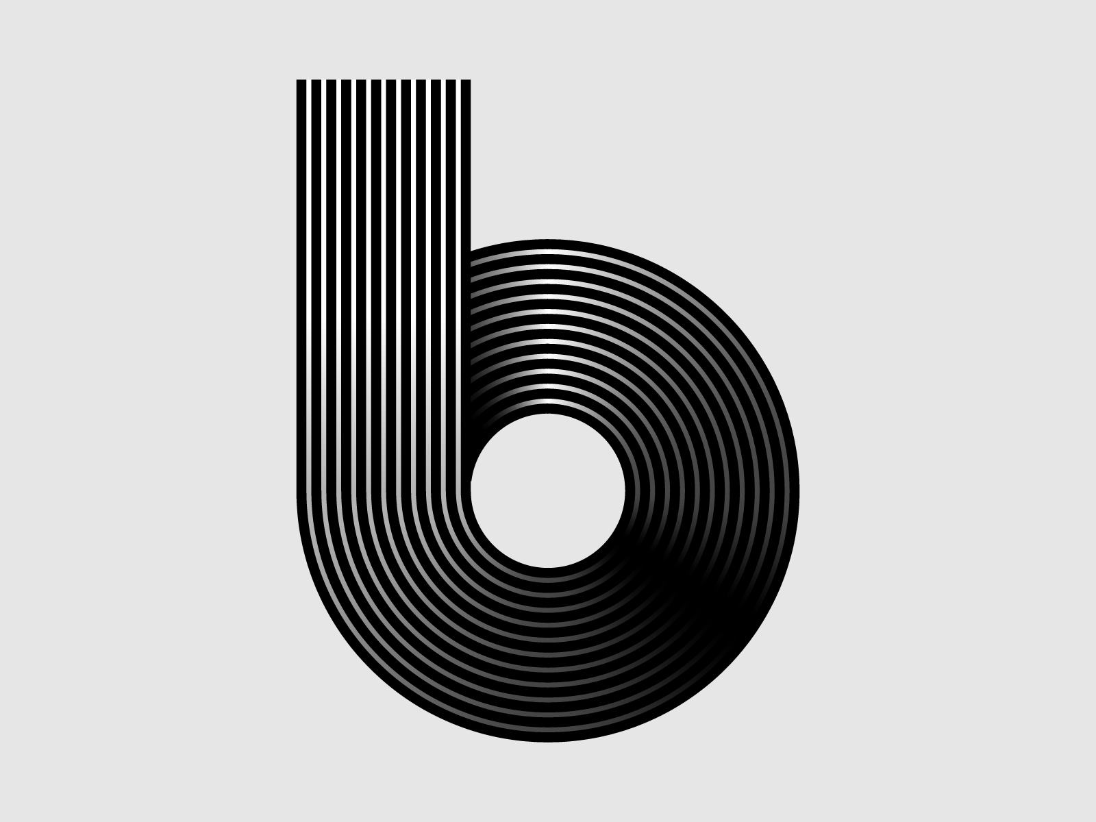 Letter "b"? A disc? A tape? A toilet paper? gradiant letter b vector vibrant visual design