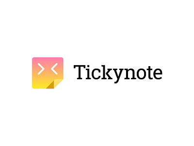 Tickynote branding iconmark logo note vector