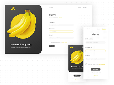 Why not banana ? adobexd banana sign up form sign up ui signup ui uidesign