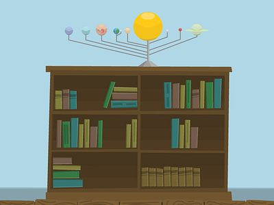 Planets / Bookshelf bookshelf illustration planets solar system