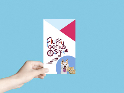 Fluffy Genius Show brochure design diecut event flyer title design