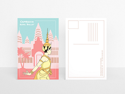 Cambodia Royal Ballet Postcard cambodia illustration layout postcard postcard design royalballet