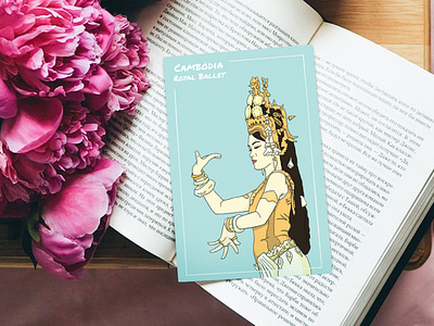 Cambodia Royal Ballet Postcard cambodia illustration layoutdesign postcard postcard design