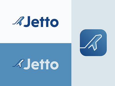 Jetto Wordmark blue brand identity branding flights ios line logo logo app logotype monochrome travel typography wordmark