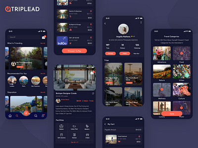 Triplead: Travel App app design design ui