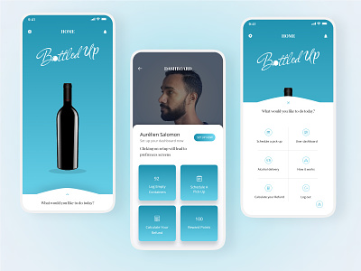 Bottle Recycling Mobile App adobe app design design environment mobile recycle ui ux