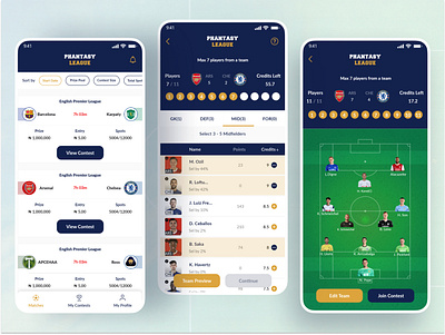 Fantasy Football App adobe app app design application design football mobile sports ui ux