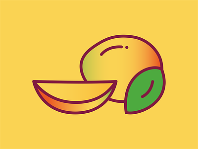 Mango cute drawing fruit illustration line line art mango orange yellow