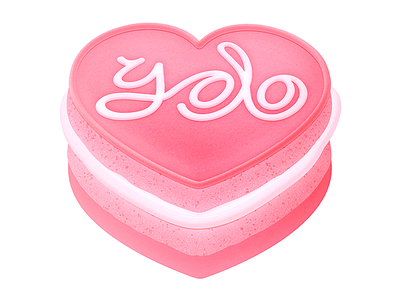 Yolo cake art cake cupcake food frosting icing illustration macaron pink sticker valentines yolo