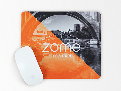 Zome mouse pad - 2 art bridge design mouse pad orange river spokane typography washington zome