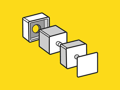 Box art box clean design diagram illustration instructions manual technical visualization yellow