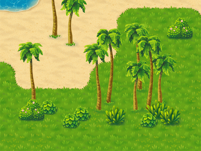 Palms and bushes for Meidenstone game demo animation art art direction bush game game art game artist palm tree
