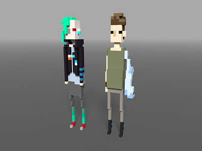 Voxel version of the characters