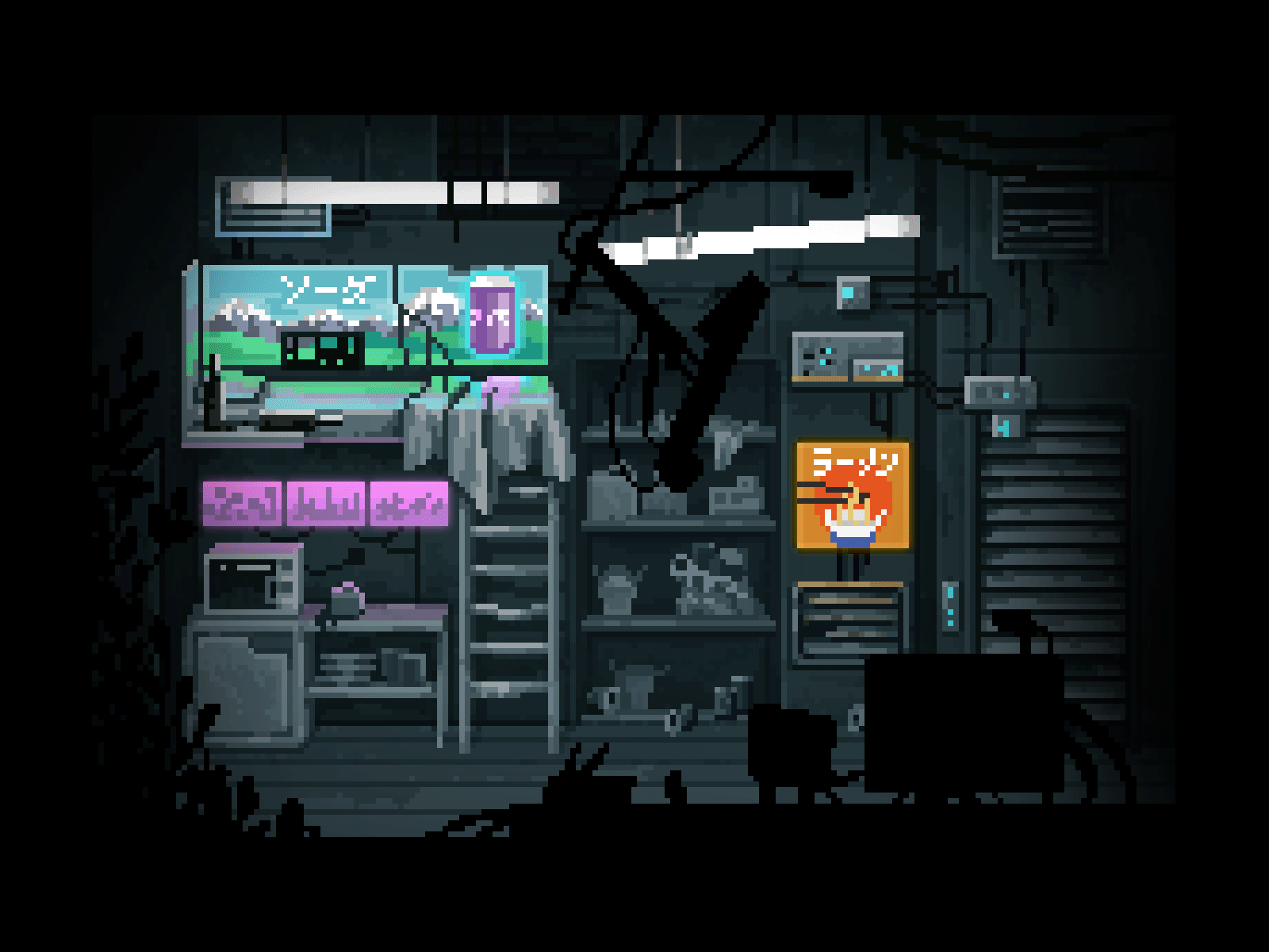 Pixel art bathroom for a cyberpunk indie game by Margarita Solianova on  Dribbble