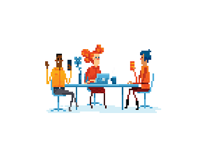 Business people in pexel art. businessmen illustration pixel art simple