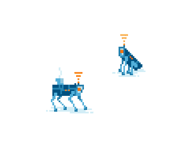 Robodogs from a pixel art illustration cute design illustration pixel art