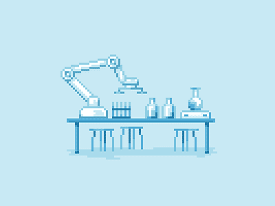 Laboratory in the pixel art 8bit illustration laboratory pixel art