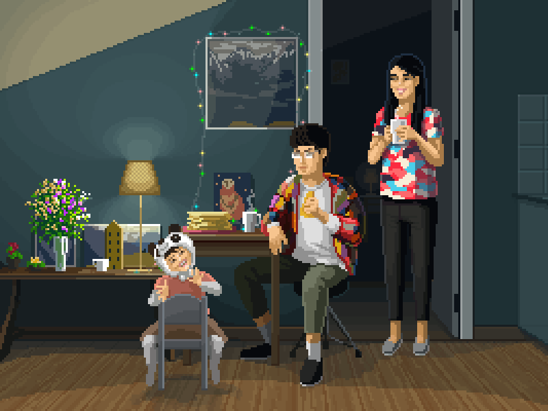 Pixel art family