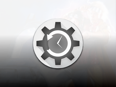 Time Machine B&W cog icon icons material design time
