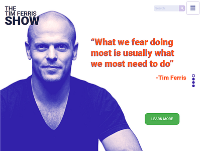 The Tim Ferris Show design graphic graphic design minimal simple tim ferris ui web website