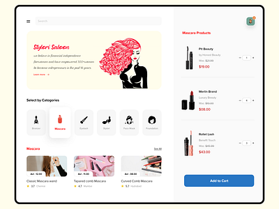 Beauty Saloon Website add to cart banner banner design beauty beauty product brand branding buy catagory ecommerce makeup product profile sale shopping