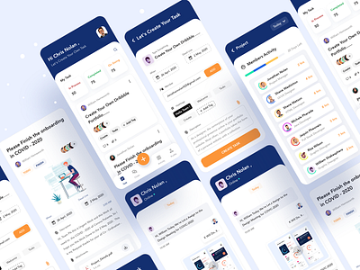 Create Task Concept activity add member assign attachment chat create task creative design discussion hashtag project assign task app task assign task list ui cards uiux