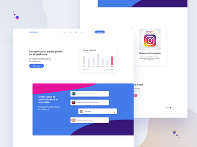 Landing page ui daily 100 challenge dailyui design dribbble facebook instagram landing page social media ui unsplash ux web website