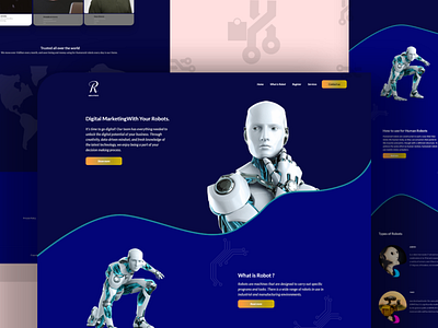 Types of Robots Product Design UI adobe xd branding daily 100 challenge dailyui design dribbble facebook hello dribbble instagram landing page robotics ui unsplash ux web website