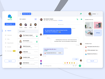 Medical Chatting App chatting clinics dashboad design system hospital app medical care registration page share tags uidesign uxdesign voice search