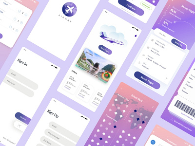 Airway Mobile iOS Application adobe illustrator adobexd ios uiux visual design