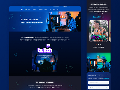 Web Entel - Gamer's Day design entel gamer gamergirl ui uidesign web webdesign