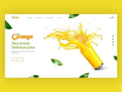 Design-concept for juice «Orange». color concept design design site designforjuice designofsites desktop desktop design emotion full screen illustration juice moscow orange orangejuice ui uidesign ux uxdesign yellow