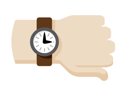 Saving Time with Radius hand illustration watch