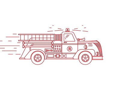 Help is on the way! fire truck illustration rad design team radius