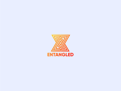 Two triangle entangled design illustration logo typography vector