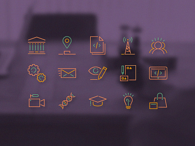 WIP Icon set (II) biotechnology communications design digital education icon innovation offline programming science