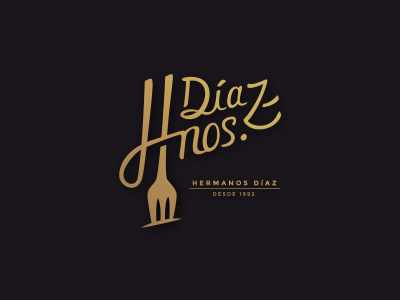 Hnos. Díaz bar black gold identity quality restaurant visual