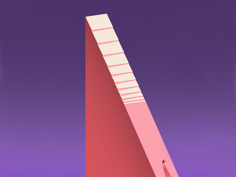 The struggle is real concept illustration vector loneliness epic staircase stairs struggle