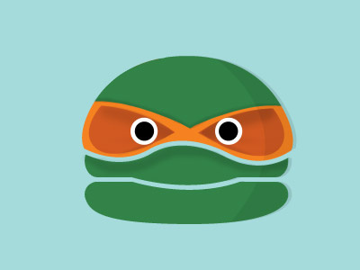 Hamburger/Icon Michelangelo cartoon digital hamburger illustration illustrator michelangelo photoshop tmnt
