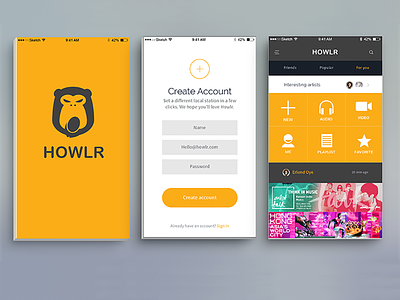 Howlr App Design